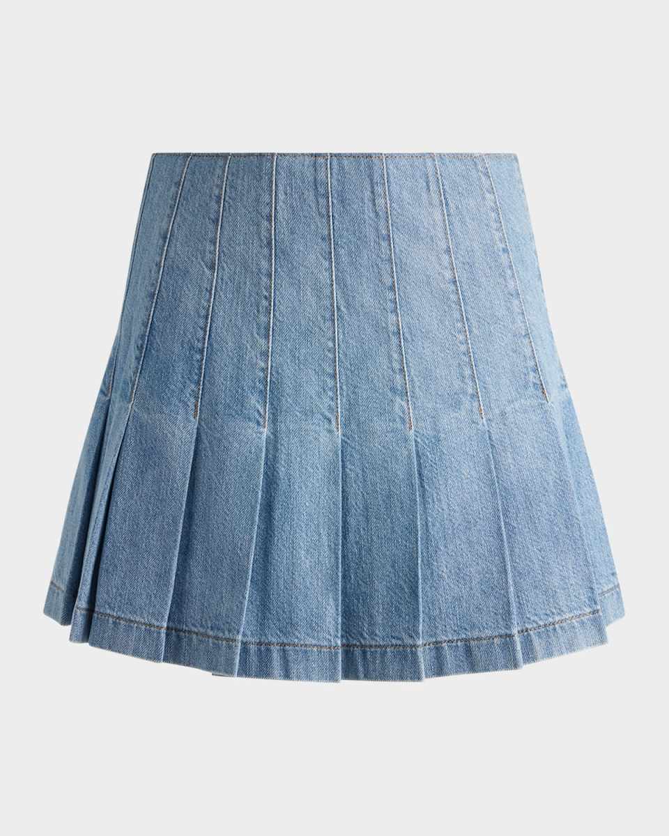 Carter Pleated Denim Mini Skirt